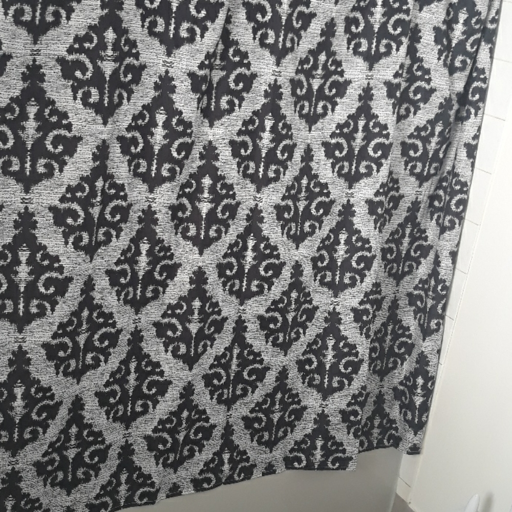 SOLD SOLD Black and White Abstract shower curtain - Picture 2 of 7